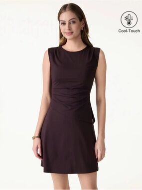 NWT OGL Lyocell Wool Tucked Asymmetrical Hem Top Purple S